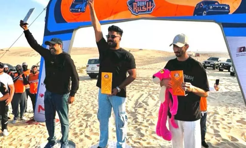 മ​രു​ഭൂ​മി​യി​ൽ പൊ​ടി​പാ​റും കു​തി​പ്പ്; മ​ല​യാ​ളി ഡാ...