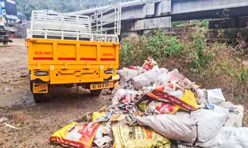 ടൗണിൽ മാലിന്യം തള്ളി; മൂക്കുപൊത്തി നാട്ടുകാർ