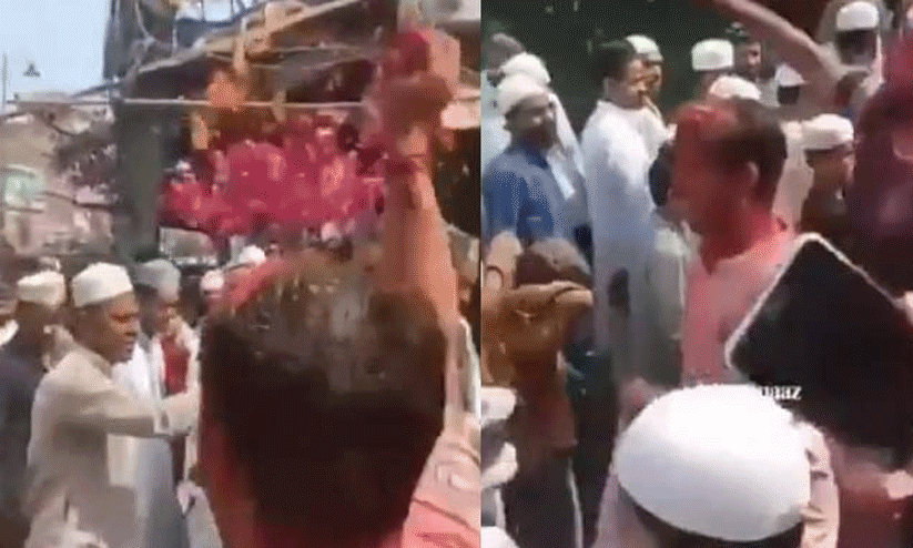 Delhis Seelampur where Hindu brothers celebrated Holi by showering flowers on Namazis