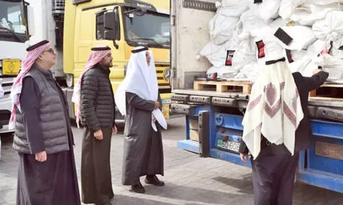 ഗ​സ്സ​യി​ലേ​ക്ക് സ​ഹാ​യ​മെ​ത്തി​ച്ച് ബ​ഹ്റൈ​ൻ