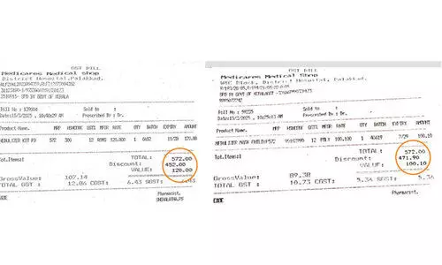 ഒ​രേ മ​രു​ന്നു​ക​ൾ​ക്ക് പ​ല വി​ല ഈടാക്കി മെ​ഡി​കെ​യ​ർ ഫാ​ർ​മ​സി​കൾ