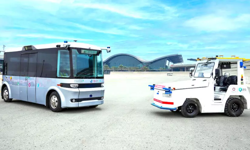 ഡ​ബ്ൾ സ്മാ​ർ​ട്ടാ​ണ് വി​മാ​ന​ത്താ​വ​ള​ത്തി​ലെ ഡ്രൈ​വ​റി​ല്ലാ വാ​ഹ​ന​ങ്ങ​ൾ