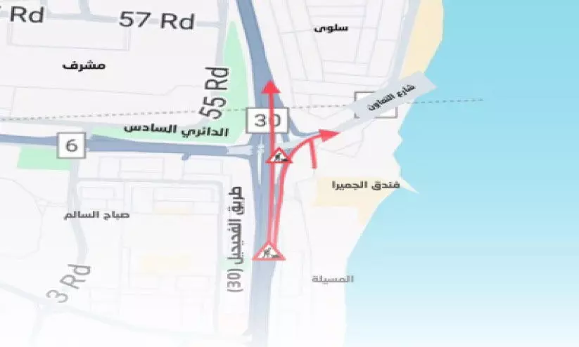 മ​സീ​ല പാ​ല​ത്തി​ലെ വി​വി​ധ പാ​ത​ക​ൾ അ​ട​ച്ചി​ടും