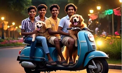 ഒരു സ്കൂട്ടറിൽ നാല് യാത്രക്കാരും രണ്ട് നായകളും; കവര് കാണാൻ പോയ സംഘം ക്യാമറയിൽ ‘കുടുങ്ങി’ ഒരു സ്കൂട്ടറിൽ നാല് യാത്രക്കാരും രണ്ട് നായകളും; കവര് കാണാൻ പോയ സംഘം ക്യാമറയിൽ ‘കുടുങ്ങി’