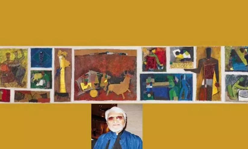 ഏറ്റവും ചെലവേറിയ ആധുനിക ഇന്ത്യൻ കലാസൃഷ്ടിയായി എം.എഫ് ഹുസൈന്റെ   ‘ഗ്രാം യാത്ര’; ചിത്രം ലേലത്തിൽ പോയത്   100 കോടി​യിലേറെ രൂപക്ക്