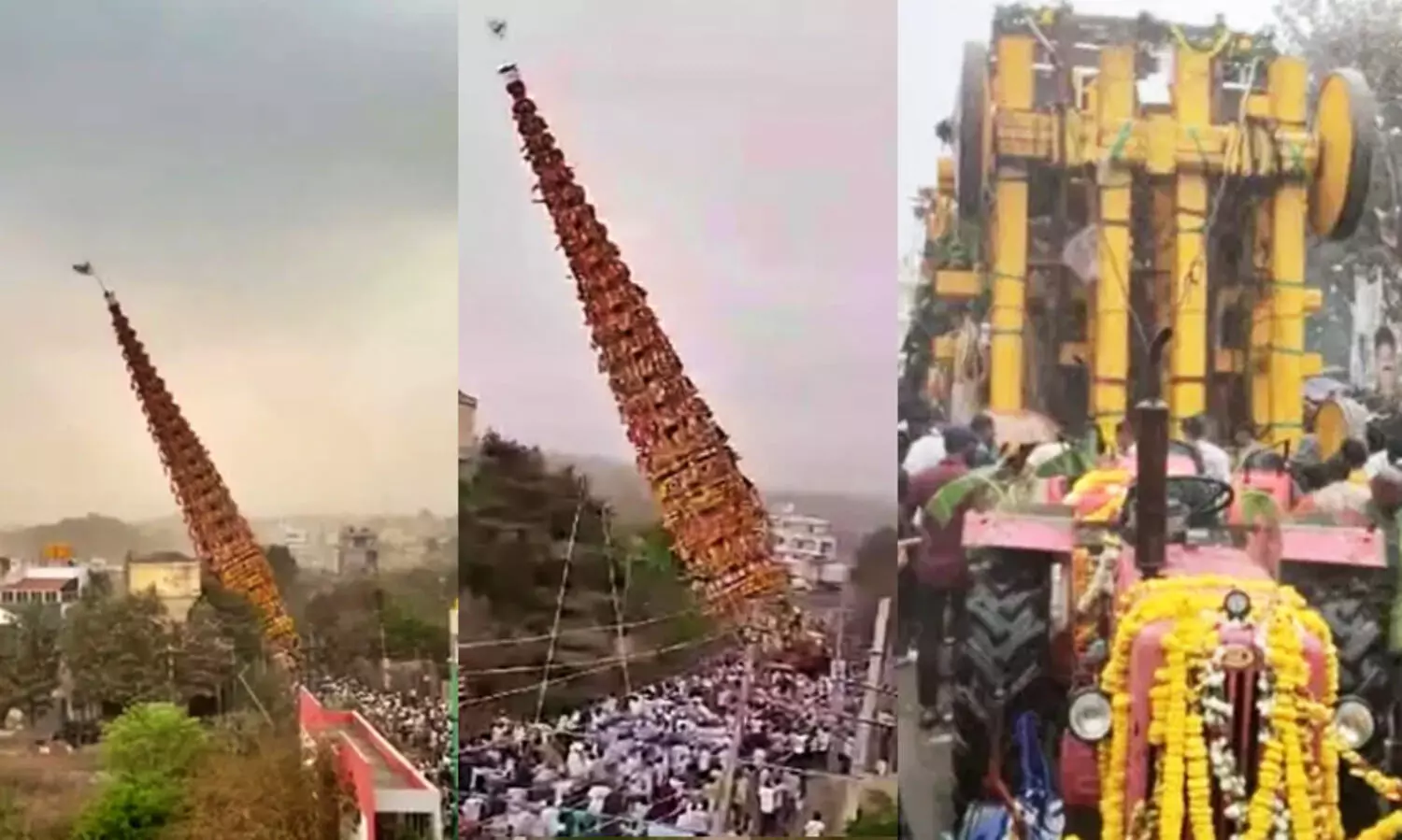 chariot overturns during Huskur Madduramma temple