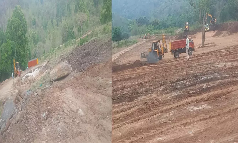 നിയമസഭയിൽ ആദിവാസി ഭൂമി കൈയേറ്റം തടയുമെന്ന് മന്ത്രി പ്രഖ്യാപിക്കുമ്പോഴും അട്ടപ്പാടിയിൽ ഉരുളുന്നത് മണ്ണുമാന്തിയന്ത്രം