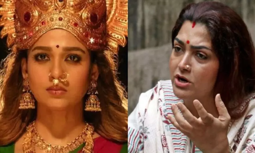 നയന്‍താര തന്റെ മൂല്യം തെളിയിച്ച പ്രഫഷനല്‍ നടി; മൂക്കുത്തി അമ്മൻ 2 ചിത്രീകരണം തടസ്സപ്പെടുത്തിയെന്ന അഭ്യൂഹങ്ങൾ തള്ളി ഖുശ്ബു