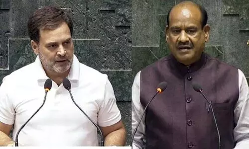 പ്രതിപക്ഷ നേതാവ് മരാദ്യ ലംഘിക്കുന്നുവെന്ന് ഓം ബിർല; സ്പീക്കർ സംസാരിക്കാൻ അനുവദിക്കുന്നില്ലെന്ന് രാഹുൽ