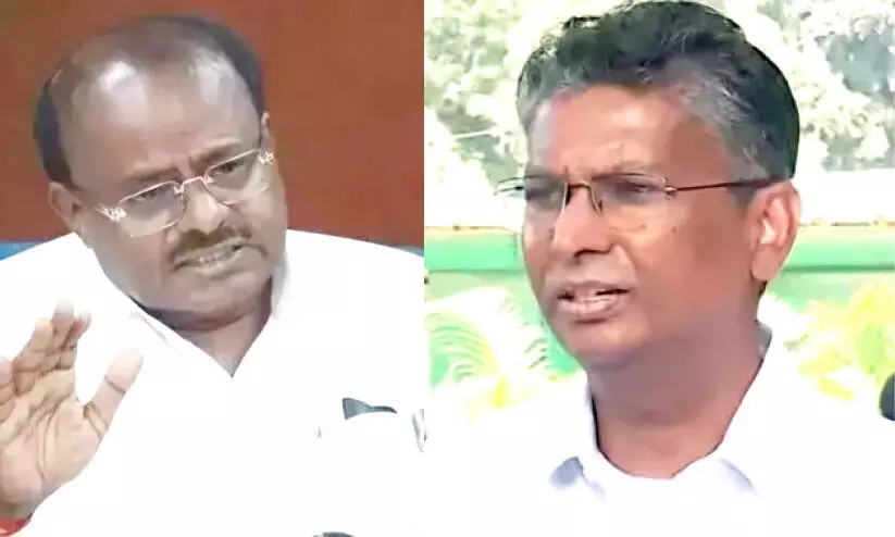 മ​ന്ത്രി സ​തീ​ഷ് ജാ​ർ​ക്കി​ഹോ​ളി- കു​മാ​ര​സ്വാ​മി കൂ​ടി​ക്കാ​ഴ്ച