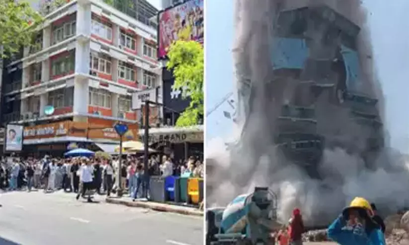 മ്യാന്മറിൽ വൻ ഭൂചലനം, രണ്ടുതവണ കുലുങ്ങി; ബാങ്കോക്കും വിറച്ചു, കെട്ടിടങ്ങൾ നിലംപൊത്തി, പാലം തകർന്നു