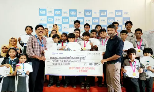 ‘മാ​ധ്യ​മം’ ഹെ​ൽ​ത്ത് കെ​യ​റി​ന് കോ​ഡൂ​ർ ഐ.​സി.​ഇ.​ടി പ​ബ്ലി​ക് സ്കൂ​ൾ വി​ദ്യാ​ർ​ഥി​ക​ളു​ടെ കൈ​ത്താ​ങ്ങ്