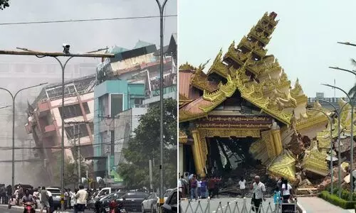 മ്യാന്മർ ഭൂചലനത്തിൽ മരണം 1000 കടന്നു; 3000ലേറെ പേർക്ക് പരിക്ക്, തകർന്നടിഞ്ഞ് കെട്ടിടങ്ങൾ