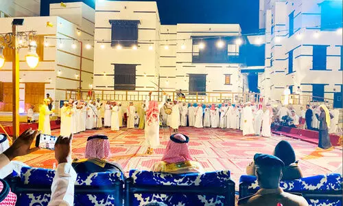 പെരുന്നാൾ ആഘോഷം; യാംബു ടൗൺ ഹെറിറ്റേജ് നഗരിയിൽ സൗദി പാരമ്പര്യ കലാപ്രകടനം