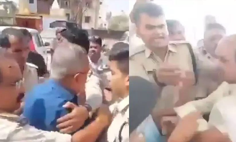 ക്രൈസ്തവ പുരോഹിതരെ പൊലീസിന് മുന്നിലിട്ട് ക്രൂരമായി മർദിച്ച് ഹിന്ദുത്വപ്രവർത്തകർ -VIDEO