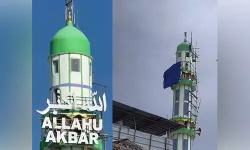 മോദിയുടെ രാമേശ്വരം സന്ദർശനം: പള്ളിമിനാരം മൂടിയത് വിവാദത്തിൽ