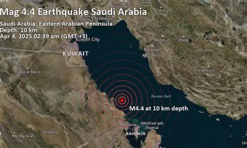 സൗ​ദി കി​ഴ​ക്ക​ൻ പ്ര​വി​ശ്യ​യി​ലെ ജു​ബൈ​ലി​ന് സ​മീ​പം ചെ​റി​യ ഭൂ​ച​ല​നം