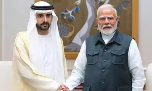മോദിയുമായി കൂടിക്കാഴ്ച നടത്തി ദു​ബൈ കി​രീ​ടാ​വ​കാ​ശി
