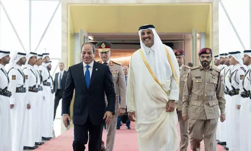 ഈ​ജി​പ്ത് പ്ര​സി​ഡ​ന്റി​ന് ഊ​ഷ്മ​ള സ്വീ​ക​ര​ണം