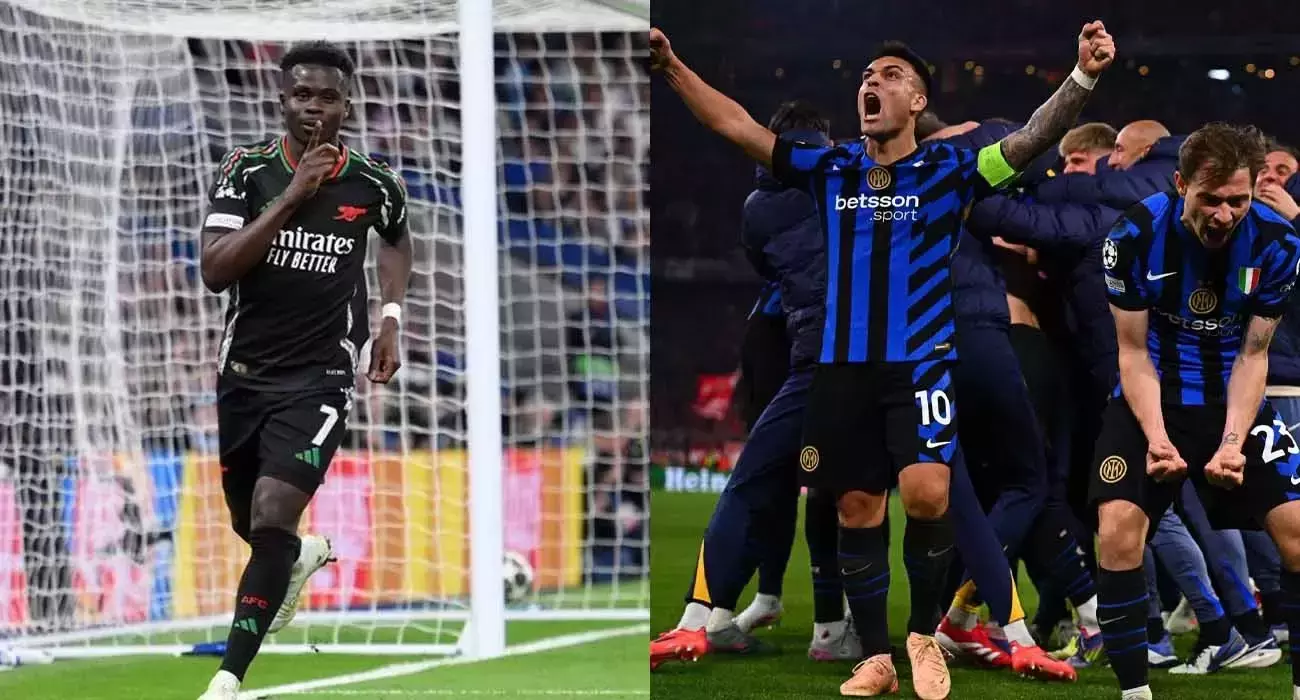 ചാമ്പ്യൻസ് ലീഗ്: ചാമ്പ്യൻമാരെ വീഴ്ത്തി ഗണ്ണേഴ്സും ഇന്റർമിലാനും സെമിയിൽ