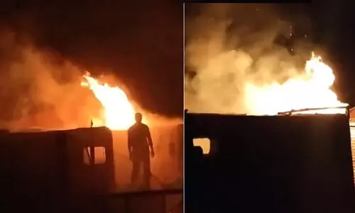 ധനുഷ് ചിത്രത്തിന്‍റെ സെറ്റിൽ വൻ തീപിടിത്തം