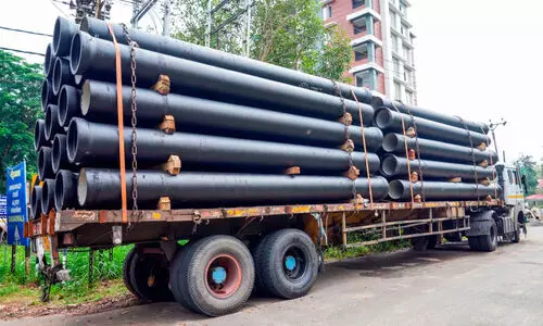 അമൃത് 2.O; ജല ശുദ്ധീകരണ പ്ലാന്‍റിനായി കൂറ്റൻ പൈപ്പുകളെത്തി