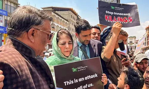 തെരുവിൽ പ്രതിഷേധ ജ്വാലയായി കശ്മീരികൾ