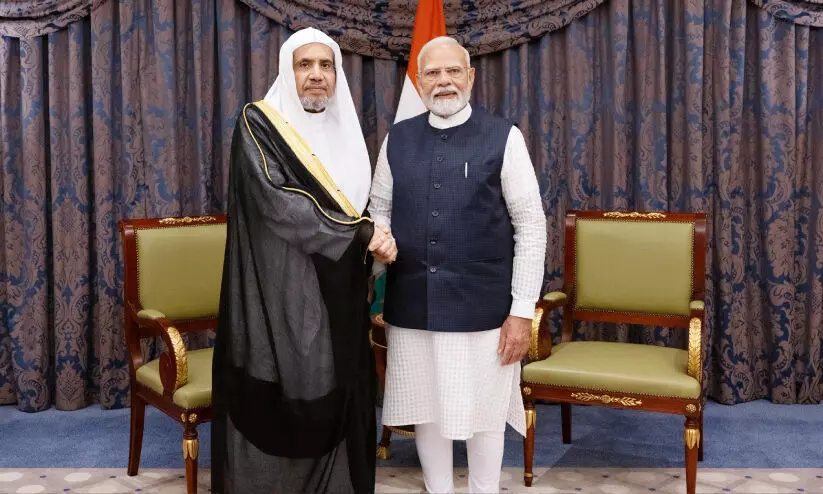 മോദി മുസ്ലിം വേൾഡ് ലീഗ് സെക്രട്ടറി ജനറലുമായി കൂടിക്കാഴ്ച നടത്തി മോദി മുസ്ലിം വേൾഡ് ലീഗ് സെക്രട്ടറി ജനറലുമായി കൂടിക്കാഴ്ച നടത്തി