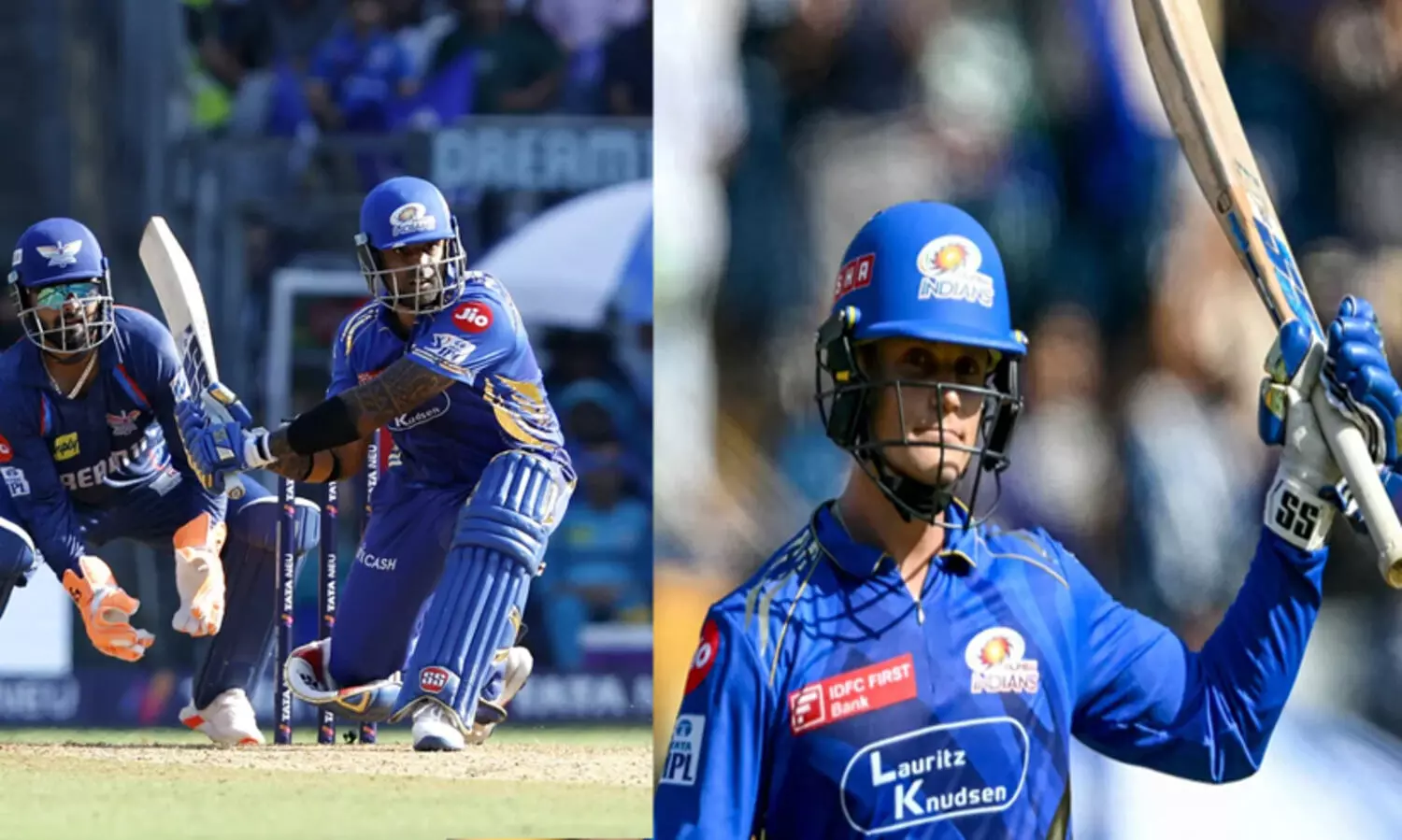 റിക്കിൽട്ടനും സൂര്യകുമാറിനും അർധസെഞ്ച്വറി; മുംബൈക്കെതിരെ ലഖ്നോ സൂപ്പർ ജയന്റ്സിന് 216 റൺസ് വിജയലക്ഷ്യം