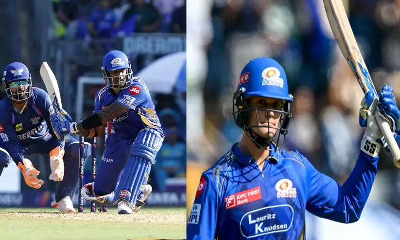 റിക്കിൽട്ടനും സൂര്യകുമാറിനും അർധസെഞ്ച്വറി; മുംബൈക്കെതിരെ ലഖ്നോ സൂപ്പർ ജയന്റ്സിന് 216 റൺസ് വിജയലക്ഷ്യം
