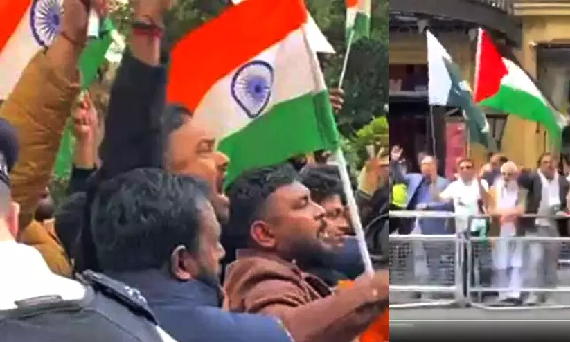 Indian and Pakistan Protesters in London Indian and Pakistan Protesters in London