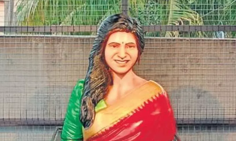 താര ആരാധന ദൈവ പരിവേഷത്തിലേക്ക്; സാമന്തക്ക് ക്ഷേത്രം പണിത് ആരാധകൻ താര ആരാധന ദൈവ പരിവേഷത്തിലേക്ക്; സാമന്തക്ക് ക്ഷേത്രം പണിത് ആരാധകൻ