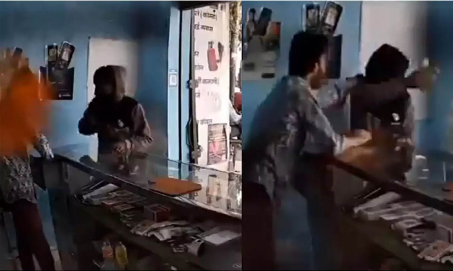 19 രൂപക്ക് റീചാർച് ചെയ്യാനെത്തിയയാൾ മൊബൈൽ കട ഉടമയുടെ കണ്ണിൽ മുളകുപൊടി എറിഞ്ഞ് 50,000 രൂപയുമായി കടന്നു -VIDEO