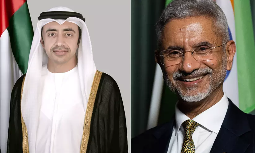 Abdullah bin Zayed Al Nahyan and S. Jaishankar Abdullah bin Zayed Al Nahyan and S. Jaishankar