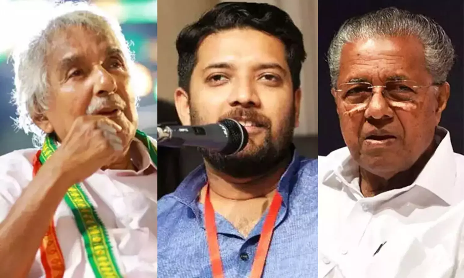 Shafi Parambil, Pinarayi Vijayan,  Oommen Chandy