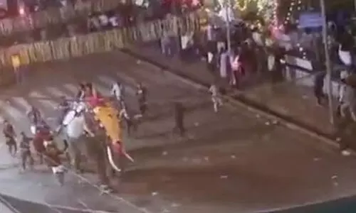 തൃശൂര്‍ പൂരം എഴുന്നള്ളിപ്പിനിടെ ആന വിരണ്ടോടി; 42 പേര്‍ക്ക് പരിക്ക്