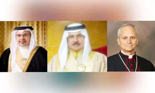 മാ​ർ​പാ​പ്പ​ക്ക് അ​ഭി​ന​ന്ദ​നമ​യ​ച്ച് ഹ​മ​ദ് രാ​ജാ​വും കി​രീ​ടാ​വ​കാ​ശി​യും