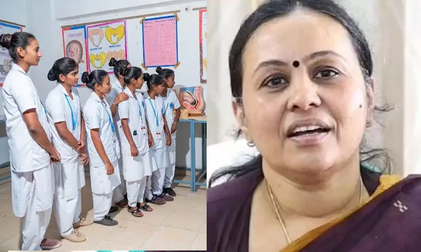 നഴ്സുമാര് നടത്തുന്നത് സമാനതകളില്ലാത്ത ആതുര സേവനം -വീണ ജോര്ജ് നഴ്സുമാര് നടത്തുന്നത് സമാനതകളില്ലാത്ത ആതുര സേവനം -വീണ ജോര്ജ്