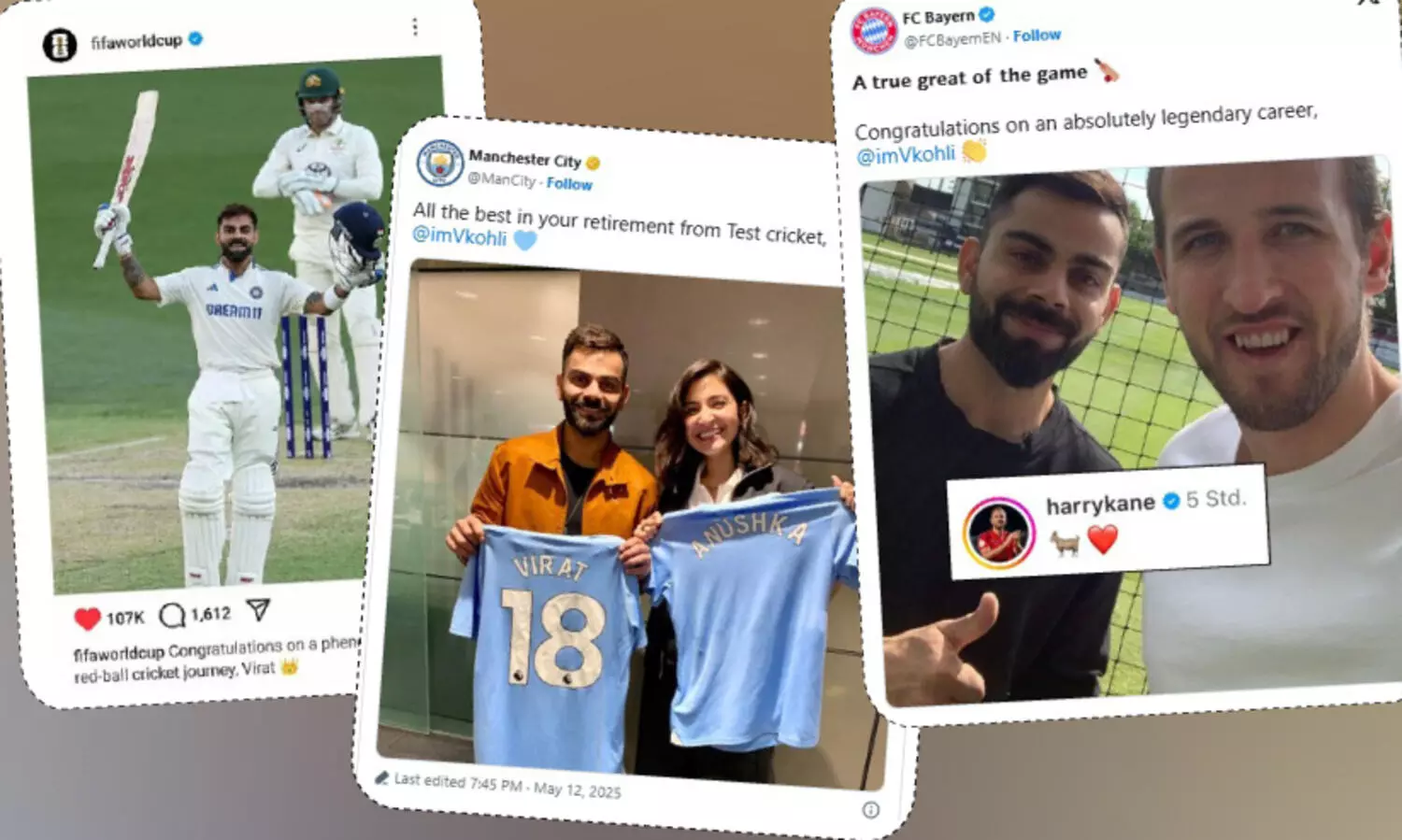 കോ​ഹ്‌​ലി​ക്ക് ആ​ശം​സ​ക​ളു​മാ​യി ലോകം