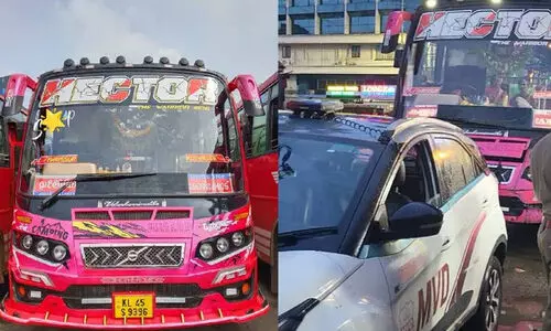 പെർമിറ്റില്ലാതെ സ്വകാര്യ ബസിന്റെ സർക്കീട്ട്; ഉടമയുടെ സഹോദരൻ എ.എം.വി.ഐ ഉദ്യോഗസ്ഥൻ, ബസ് പിടിച്ചെടുത്ത് എം.വി.ഡി