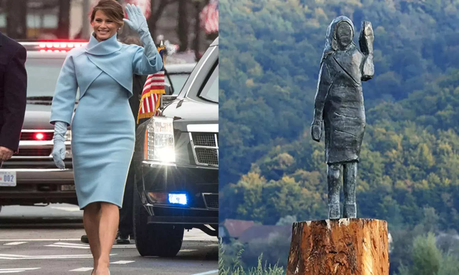ട്രംപിന്റെ ഭാര്യ മിലാനിയ ട്രംപിന്റെ വെങ്കല പ്രതിമ കാണാതായി; മരത്തടിയിൽ തീർത്ത ആദ്യ പ്രതിമ കത്തിനശിച്ചിരുന്നു