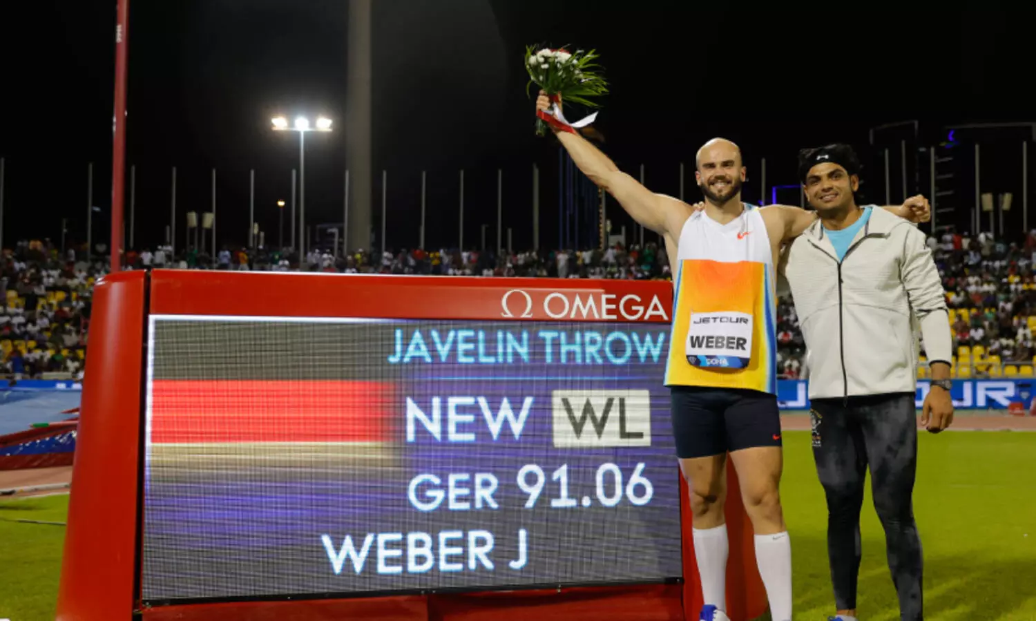 നീ​ര​ജി​ന്റെ ഭാ​ഗ്യ​ദോ​ഹ; ഡ​യ​മ​ണ്ട് ലീ​ഗി​ൽ തി​ള​ങ്ങി ഇ​ന്ത്യ​യു​ടെ സൂ​പ്പ​ർ​താ​രം; 90.23 മീ​റ്റ​റു​മാ​യി ച​രി​ത്ര​നേ​ട്ടം