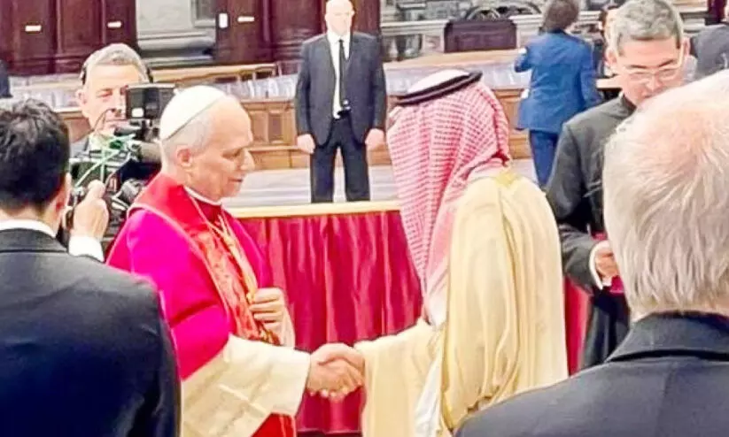 മാ​ർ​പാ​പ്പ​യു​ടെ സ്ഥാ​നാ​രോ​ഹ​ണ ച​ട​ങ്ങി​ൽ സൗ​ദി പ്ര​തി​നി​ധി​യും