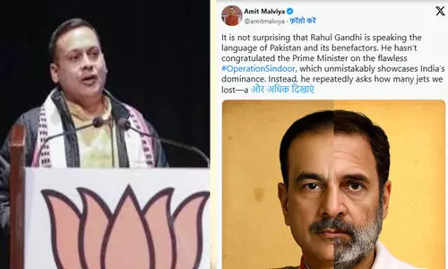 രൂക്ഷ അവഹേളനം; രാഹുൽ ഗാന്ധിയേയും അസിം മുനീറിനെയും ചേർത്തുള്ള ചിത്രം പങ്കുവെച്ച് ബി.ജെ.പി ഐ.ടി സെൽ മേധാവി, രാഹുലിന്റെ ലക്ഷ്യം നിഷാൻ-ഇ-പാകിസ്താനോയെന്ന് ചോദ്യം