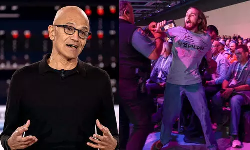 ഫ​ല​സ്തീ​നി​ക​ളെ കൊ​ല്ലു​ന്നു -സത്യ നദല്ലയുടെ പ്രഭാഷണം തടസ്സപ്പെടുത്തി മൈക്രോസോഫ്റ്റ് എൻജിനീയർ