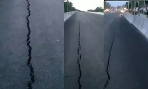 തൃശൂർ ചാവക്കാടും ആറുവരി പാതയിൽ വിള്ളൽ