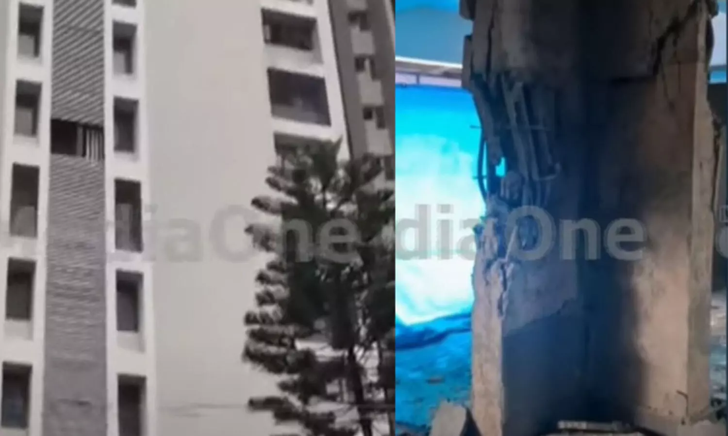 എറണാകുളത്ത് ഫ്ലാറ്റിന്‍റെ പില്ലർ തകർന്നു; താമസക്കാരെ മാറ്റി