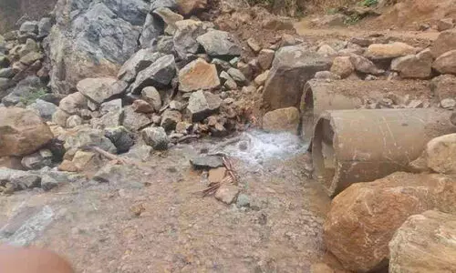 അ​ക്ക​രെ കടക്കാൻ താ​ൽ​ക്കാ​ലി​ക പാ​ലം; സു​ര​ക്ഷി​ത​മ​ല്ലെ​ന്ന് നാ​ട്ടു​കാ​ർ