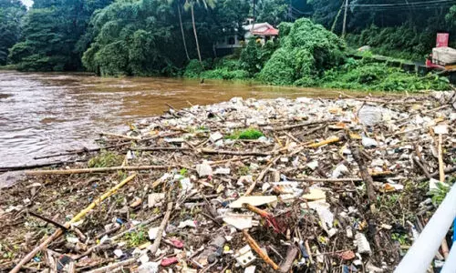 മാലിന്യംനിറഞ്ഞ് പഴയിടം കോസ് വേ മാലിന്യംനിറഞ്ഞ് പഴയിടം കോസ് വേ