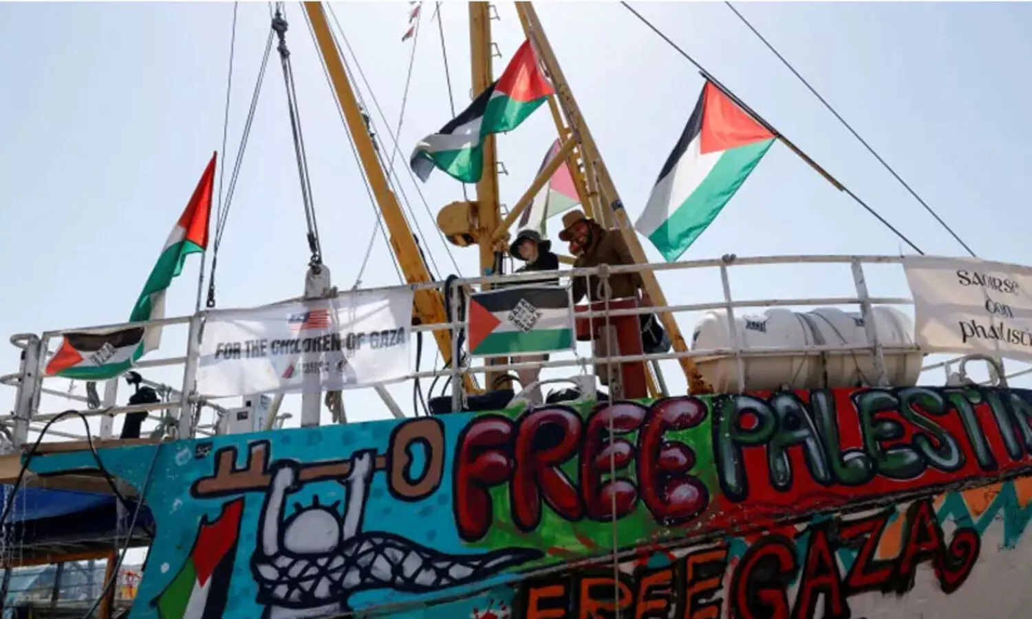 ഗസ്സ ഉപരോധം ലംഘിക്കാൻ  ‘മഡ്‍ലീൻ’ പുറപ്പെടുന്നു;  സഹായ കപ്പലിൽ ഗ്രെറ്റ തുംബർഗും ​ഗെയിം ഓഫ് ത്രോൺ നടൻ ലിയാം കണ്ണിങ്ഹാമും